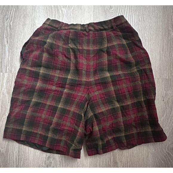 Vintage‎ Pendleton High Rise Shorts|Wool|Plaid|Red/Brown|SZ 8 - Picture 2 of 7